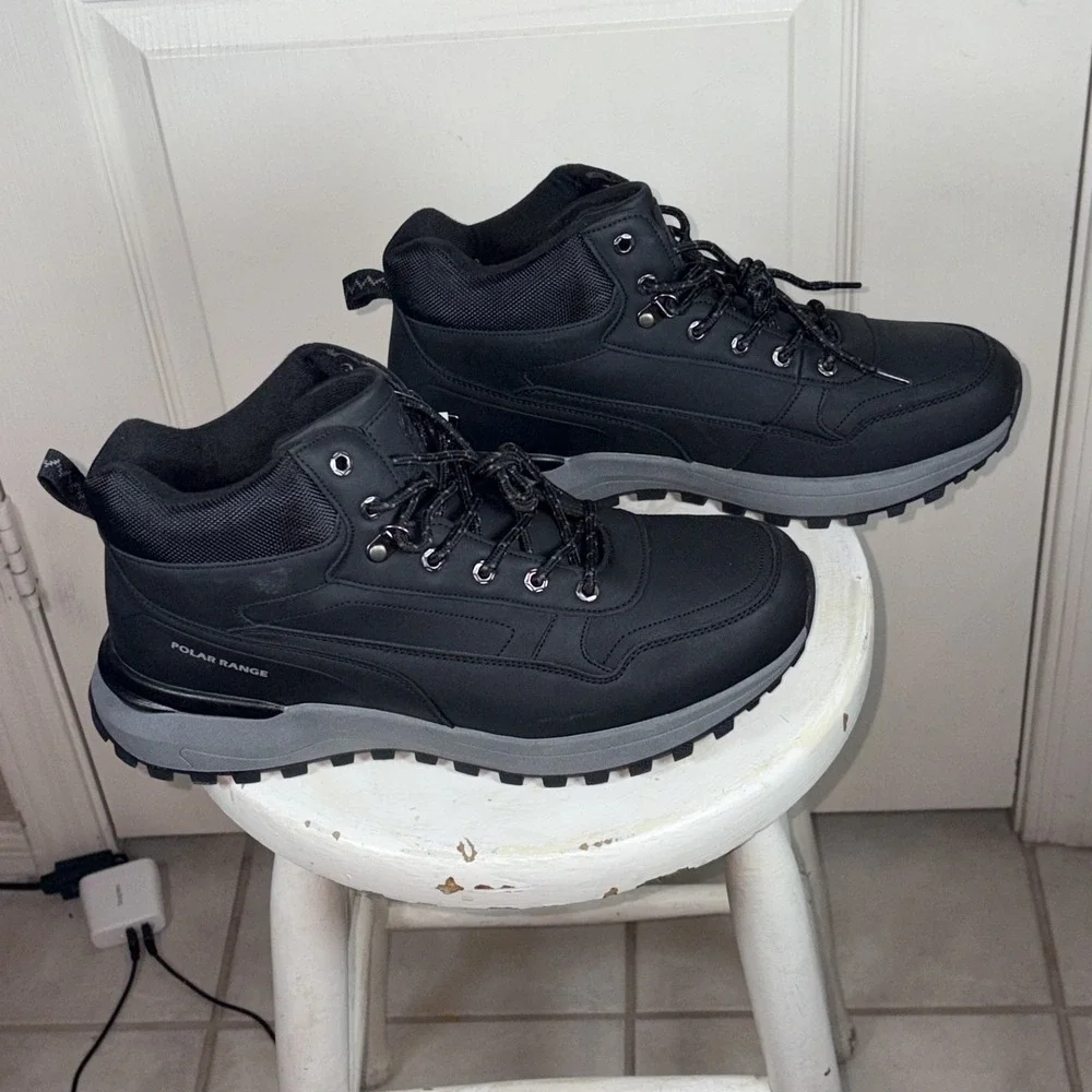 Polar Range Vulcan Men's Lace-Up Boots Size 11‎ Black Rugged Outdoor Style NWOB